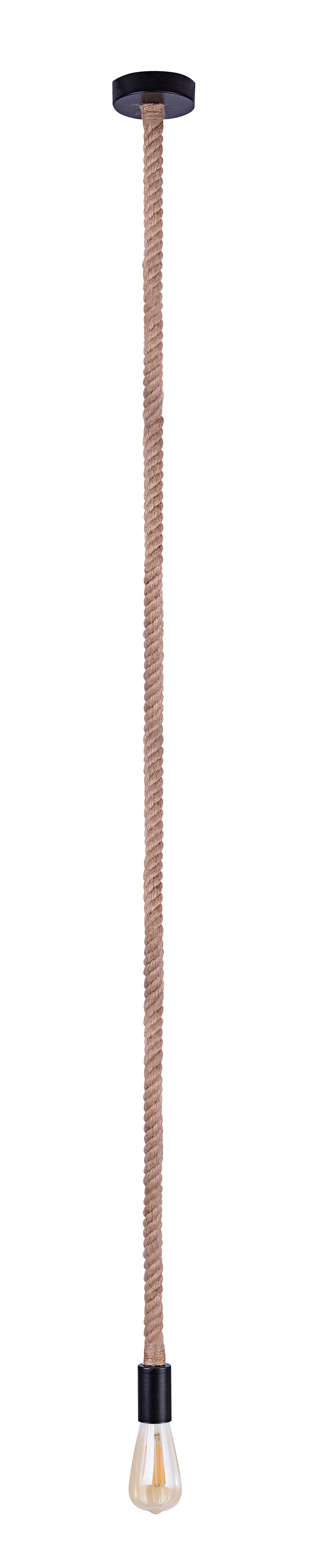 Hängeleuchte Ulleu Braun/Schwarz max. 60 Watt - Schwarz/Braun, Natur, Naturmaterialien/Metall (6/166cm) - Globo