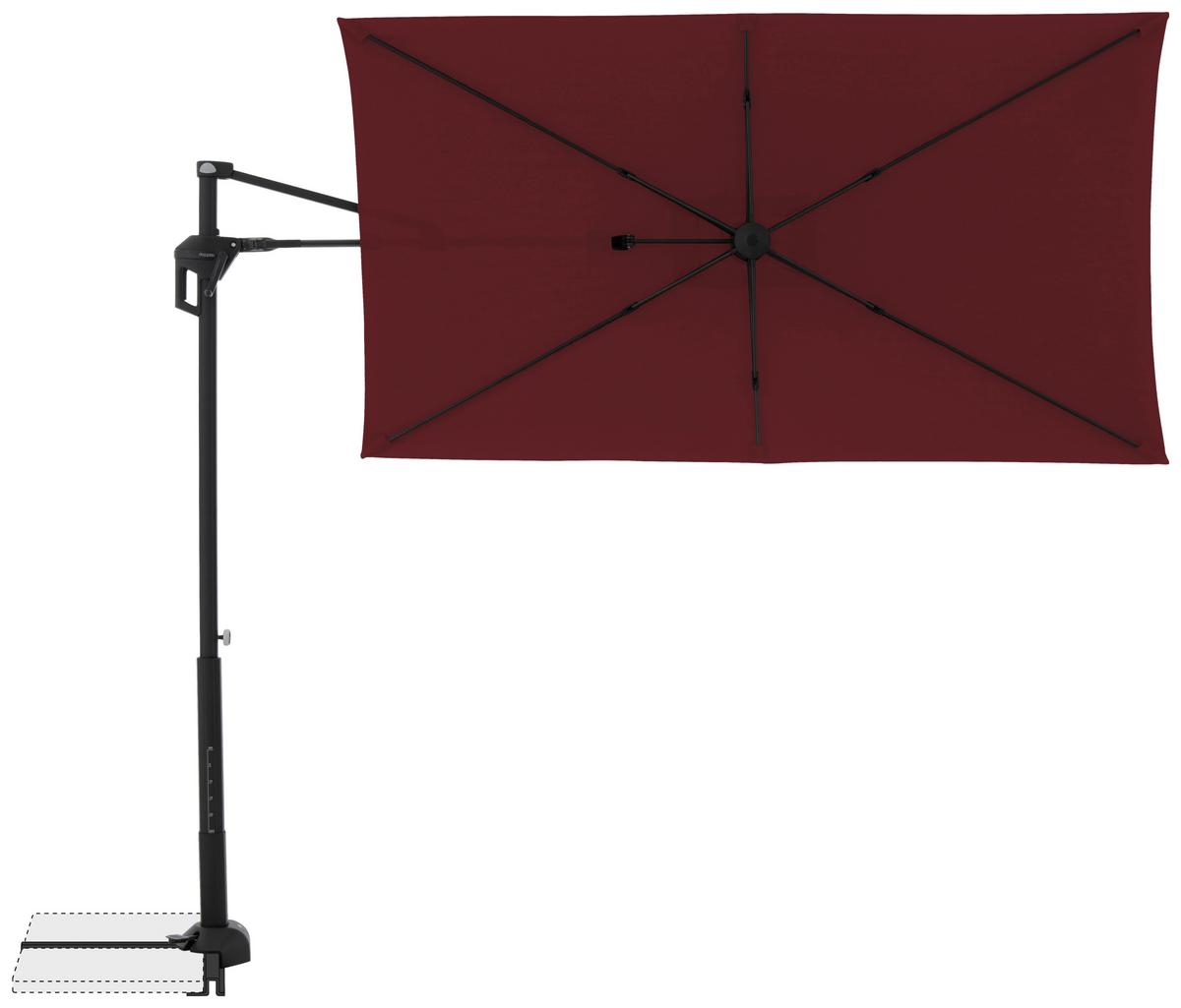 Ampelschirm Active City Bordeaux/Schwarz ca. 240x135cm - Bordeaux/Schwarz, Basics, Textil/Metall (240/135cm) - Doppler