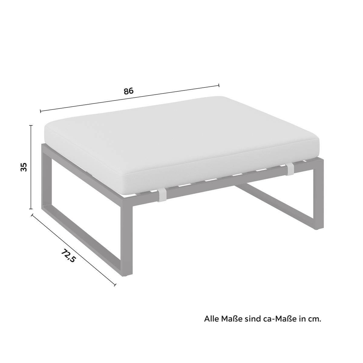 Loungegarnitur Valentina Hellgrau Metall/Textil/Glas - Hellgrau/Schwarz, Modern, Glas/Textil (90/65/74cm) - Bessagi Garden