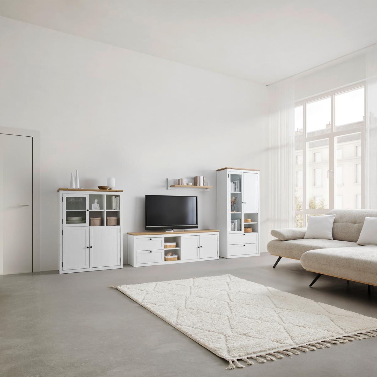 Wandboard Korsika Eichefarben/Weiß - Eichefarben/Weiß, ROMANTIK / LANDHAUS, Holzwerkstoff (100/23,5/25cm) - Mömax