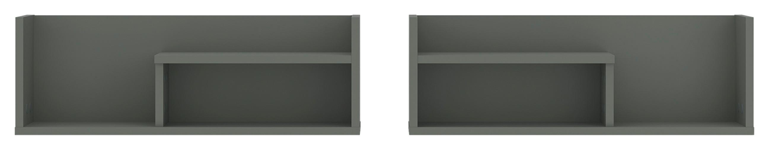 Poliță de perete SHIRLEY - verde/antracit, Design, material pe bază de lemn (140/24/22cm) - Modern Living