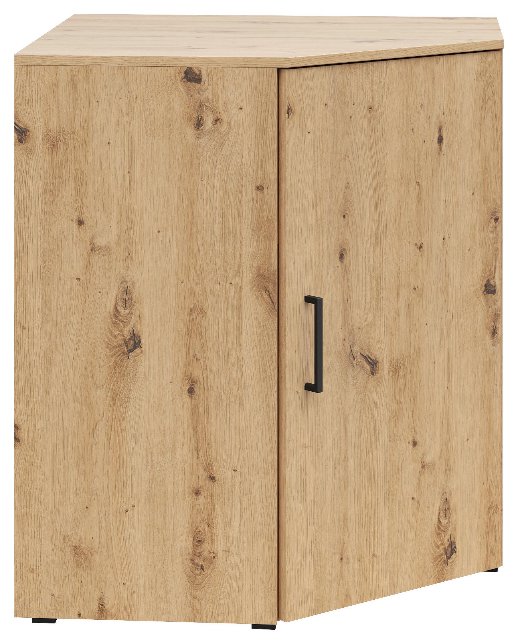 Eckkommode Multistauraum Eiche Artisan - Anthrazit/Schwarz, Modern, Holzwerkstoff/Kunststoff (71,5/83/71,5cm) - Premium Living