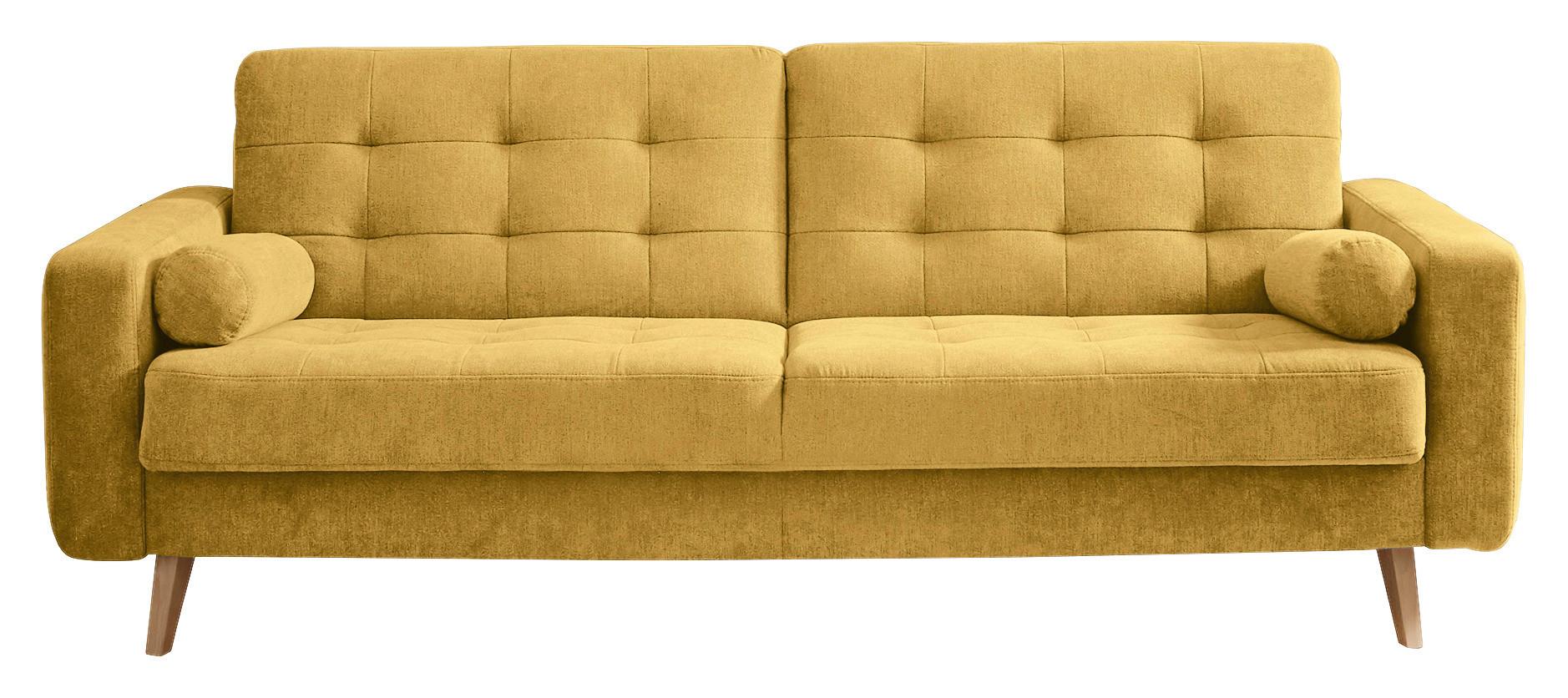 Trosjed Na Razvlačenje Fjord - boje hrasta/žuta, Modern, drvni materijal/tekstil (222/86/90cm) - MID.YOU