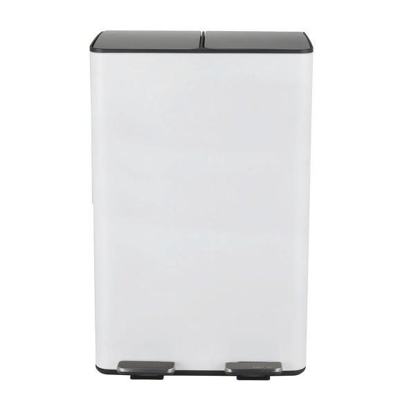 Treteimer Aliya Matt-White - Weiss/Schwarz, Basics, Kunststoff/Metall (45/30/71cm) - Spirella