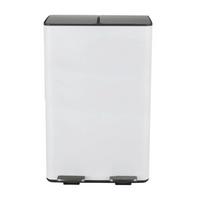 Treteimer Aliya Matt-White - Weiss/Schwarz, Basics, Kunststoff/Metall (45/30/71cm) - Spirella