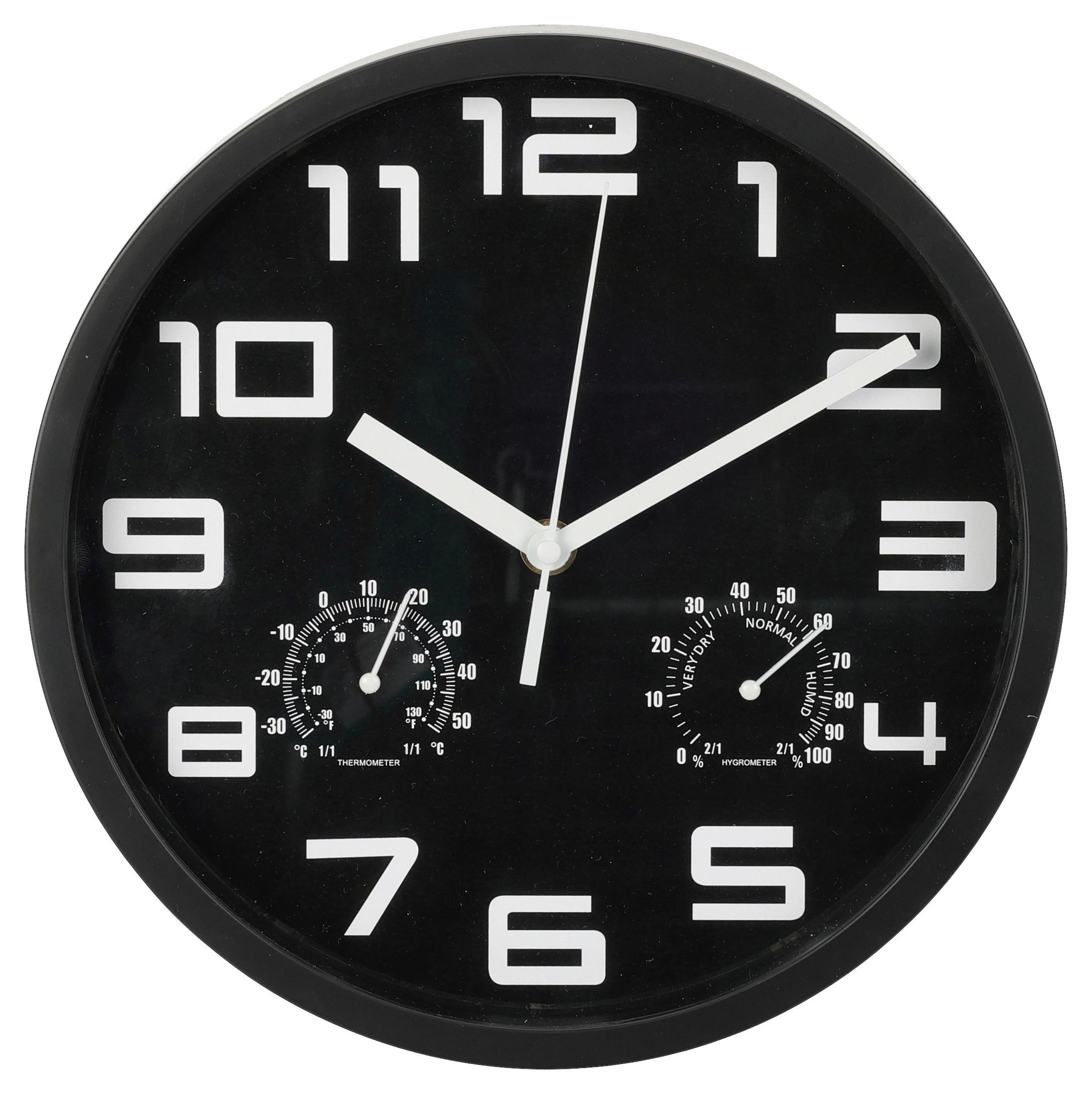 Wanduhr Julina Ø ca. 25cm - Weiss/Schwarz, Basics, Metall (25cm) - Modern Living