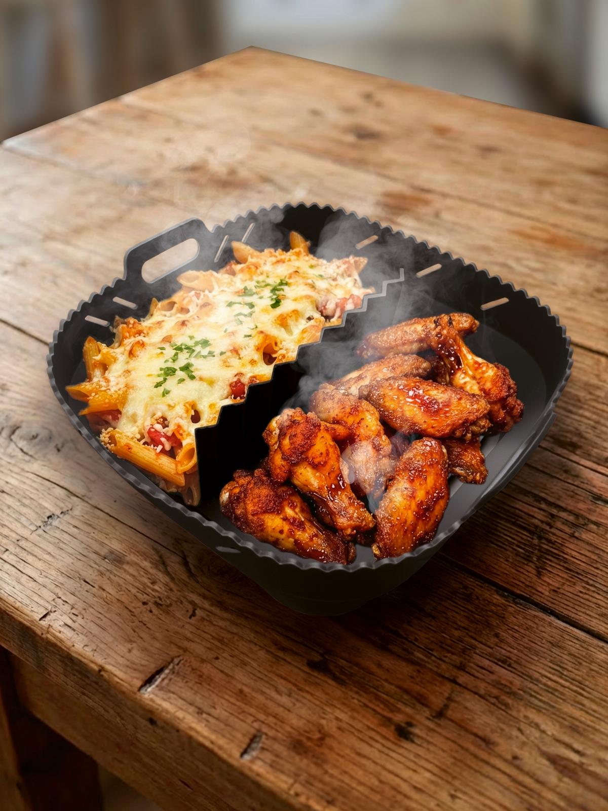 Silikonform für Fritteuse Anthrazit ca. 4l - Anthrazit, KONVENTIONELL, Kunststoff (21/21/8cm)