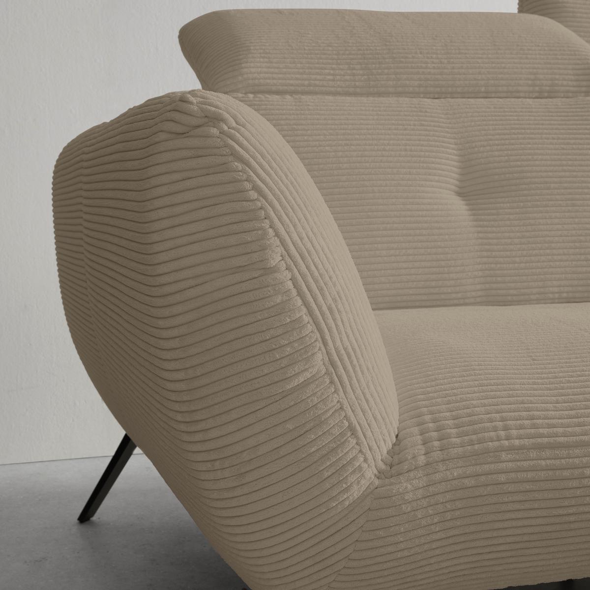 Wohnlandschaft Seattle Taupe - Taupe/Schwarz, MODERN, Holzwerkstoff/Textil (301/196cm) - Premium Living