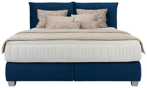 PAT BOXSPRING FOG - albastru, textil (180/200cm) - Premium Living
