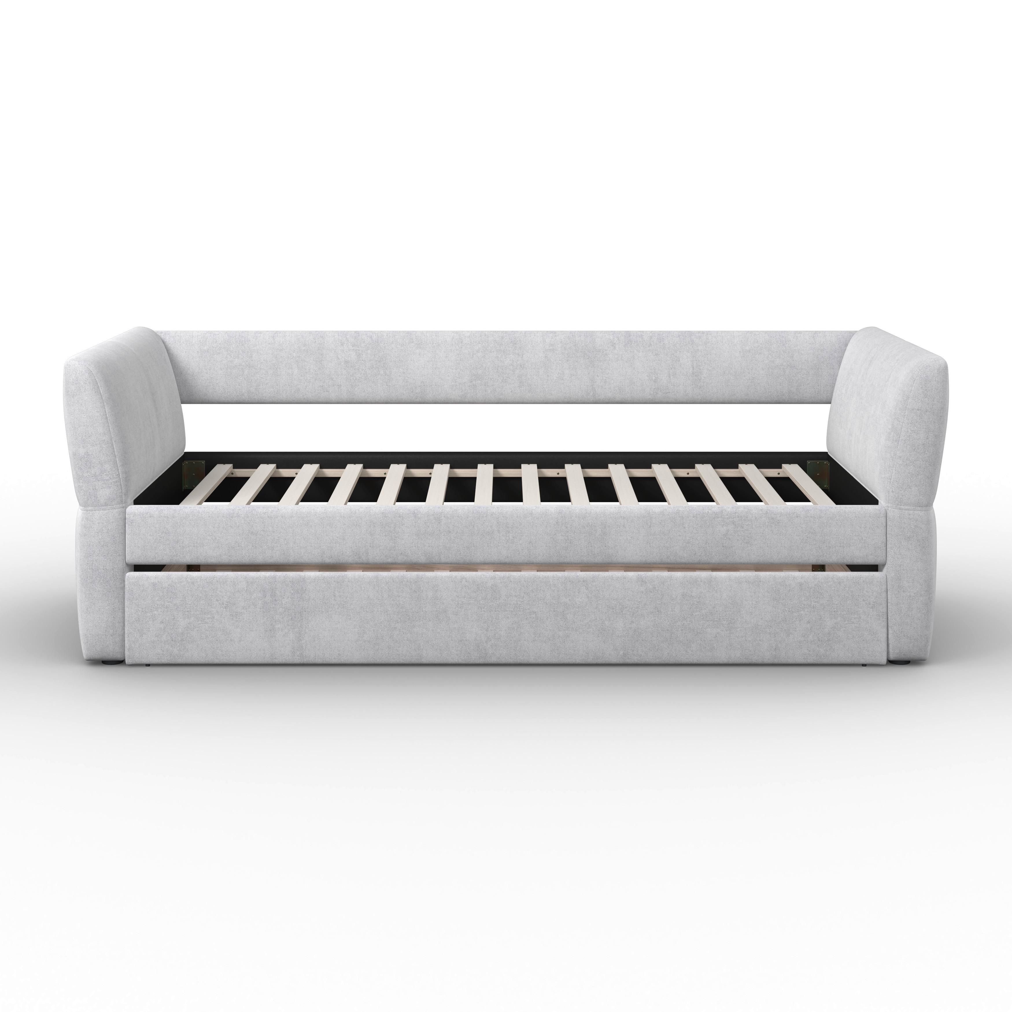 STOPPAD SÄNG DREAM - ljusgrå/ljusbrun, Modern, trä/textil (90/200cm) - Bessagi Home
