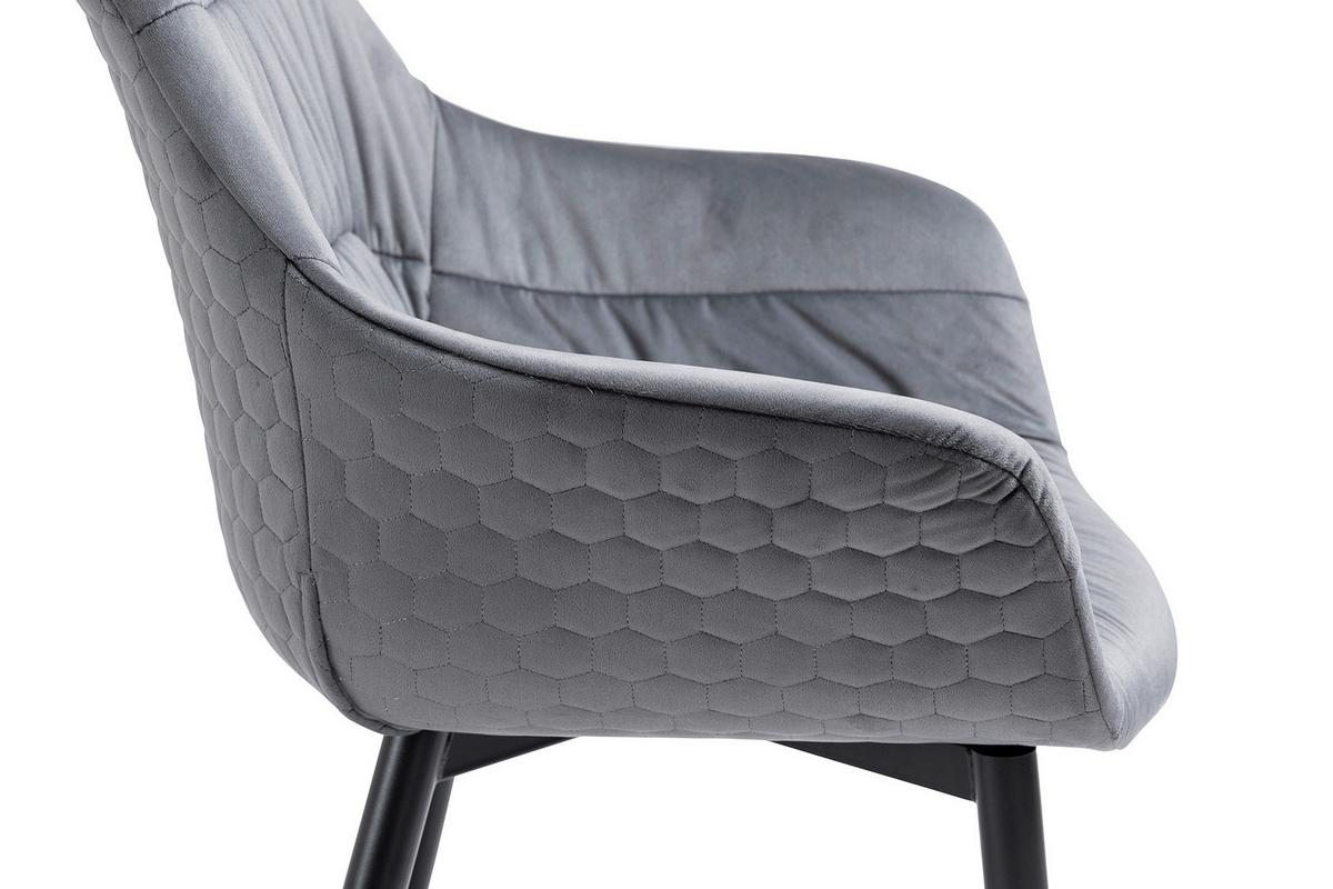 Naslanjač Samt, Siva - siva/črna, Moderno, kovina/tekstil (63/81,5/61cm) - Livetastic