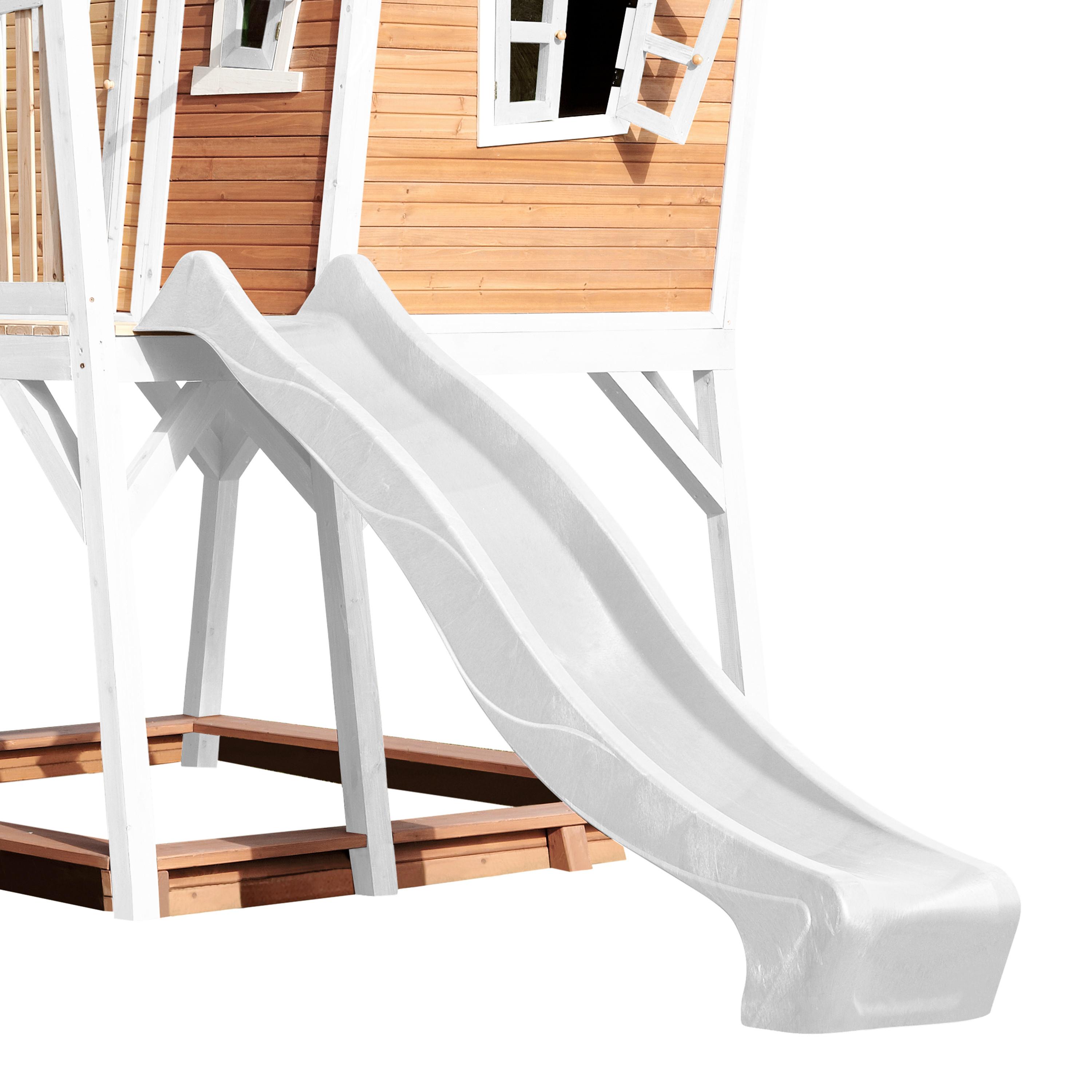 Spielhaus Axi Max aus Zedernholz massiv - Weiß/Braun, Basics, Holz/Kunststoff (432/288/193cm) - Ambia Garden