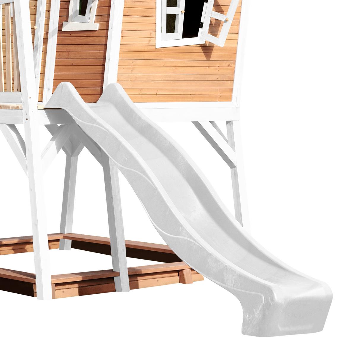 Spielhaus Axi Max aus Zedernholz massiv - Weiß/Braun, Basics, Holz/Kunststoff (432/288/193cm) - Ambia Garden