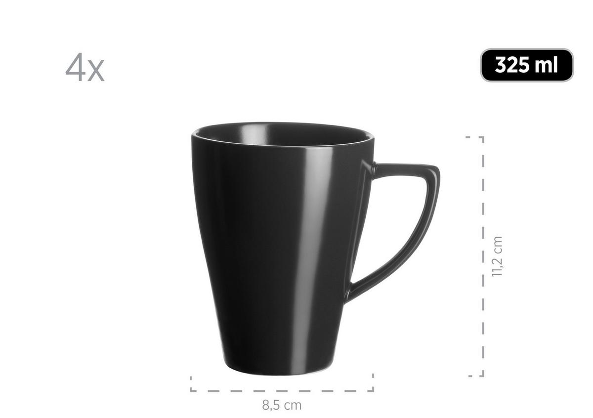 KOMBISERVICE 931730 SCHWARZ POSTSICHER - Schwarz, Basics, Keramik (44/34/33,6cm) - Mäser