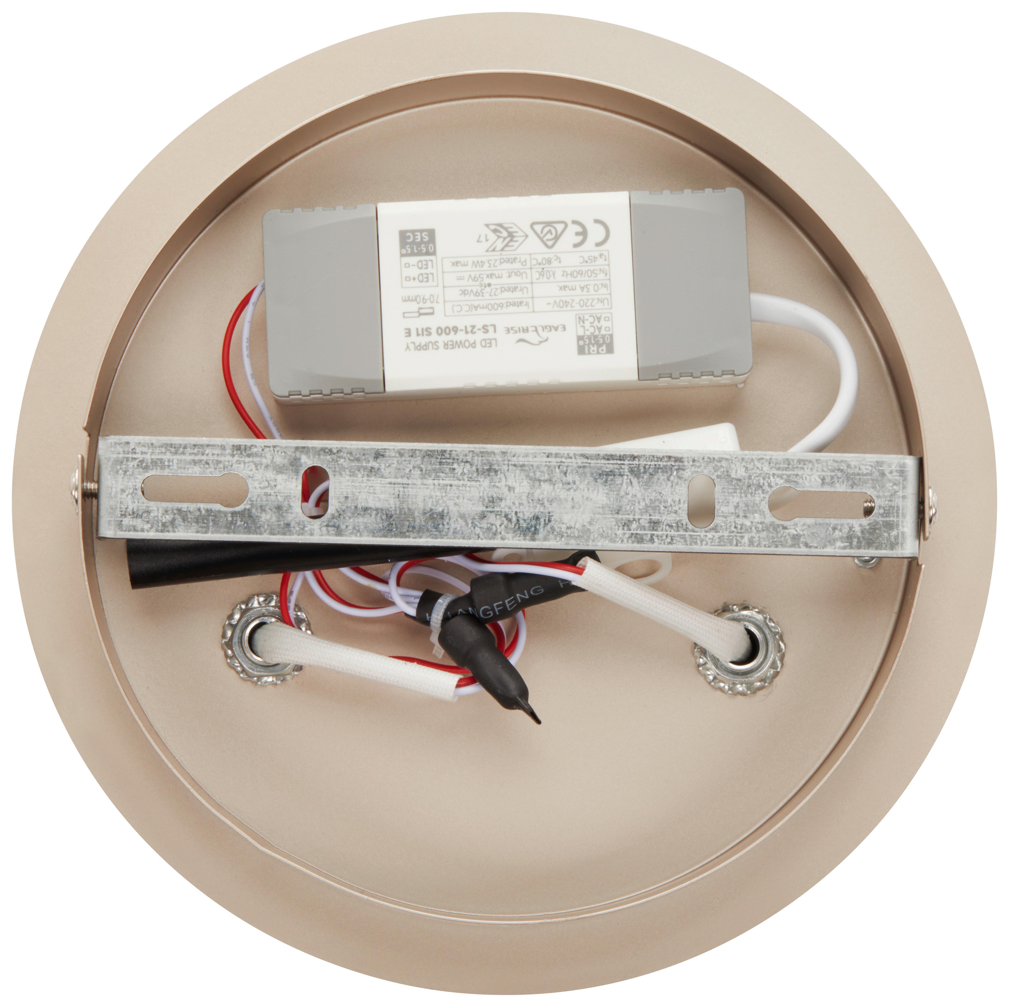 LED-Deckenleuchte Ruli Weiß/Gold max. 24 Watt - Weiß, MODERN, Kunststoff/Metall (49/33/13cm) - Mömax