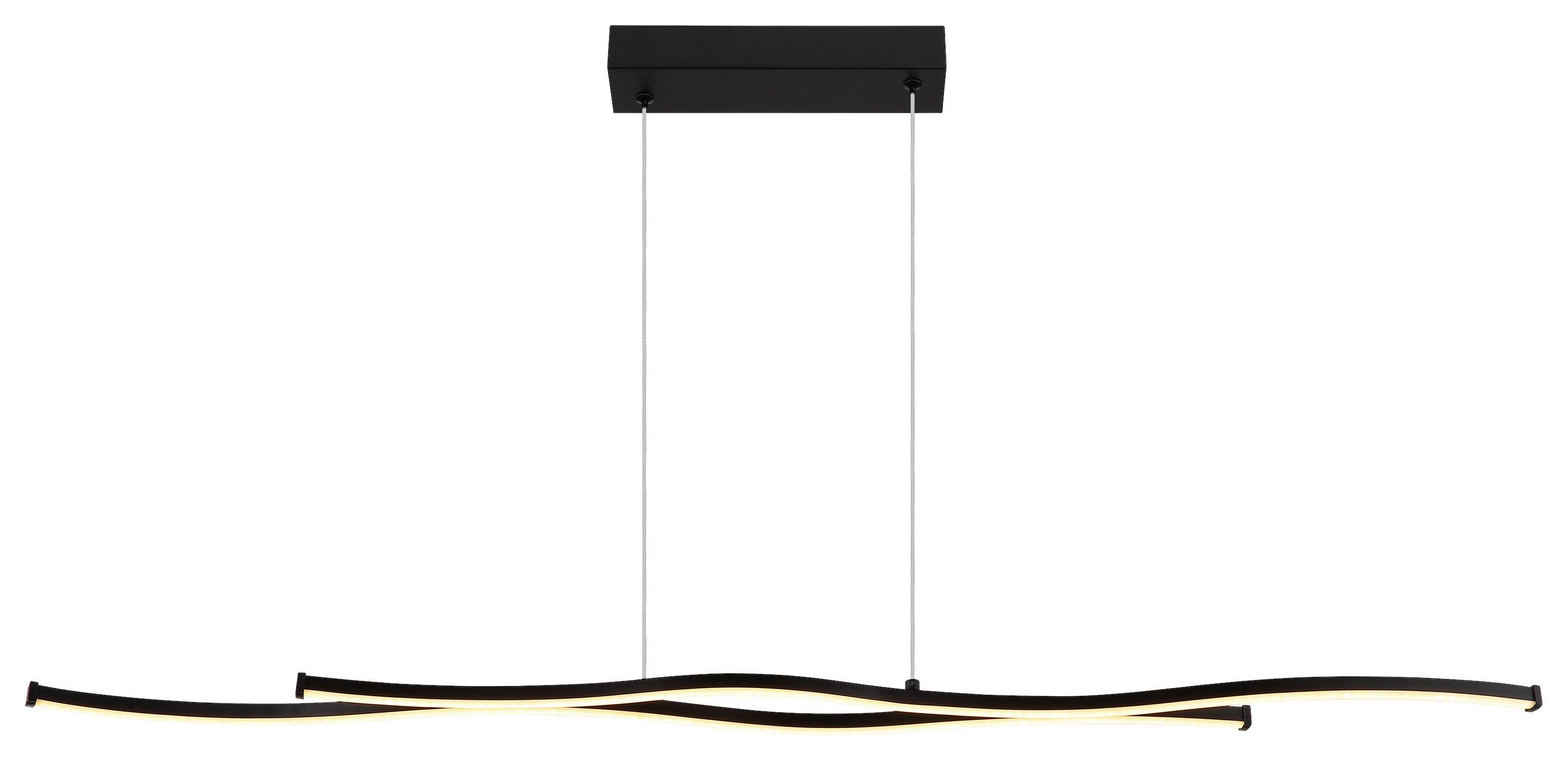 Viseča Led-svetilka Loren - črna/opal, Moderno, kovina/umetna masa (110,4/8,6/120cm) - Mömax