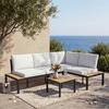 LOUNGEGRUPP ARIANNA - svart/cremefärgad, Modern, metall/textil (146/76/75cm) - Bessagi Garden