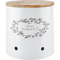 Box mit Deckel Lore in Weiss ca. 7l - Weiss/Naturfarben, Romantik / Landhaus, Holz/Metall (22/22cm) - Zandiara