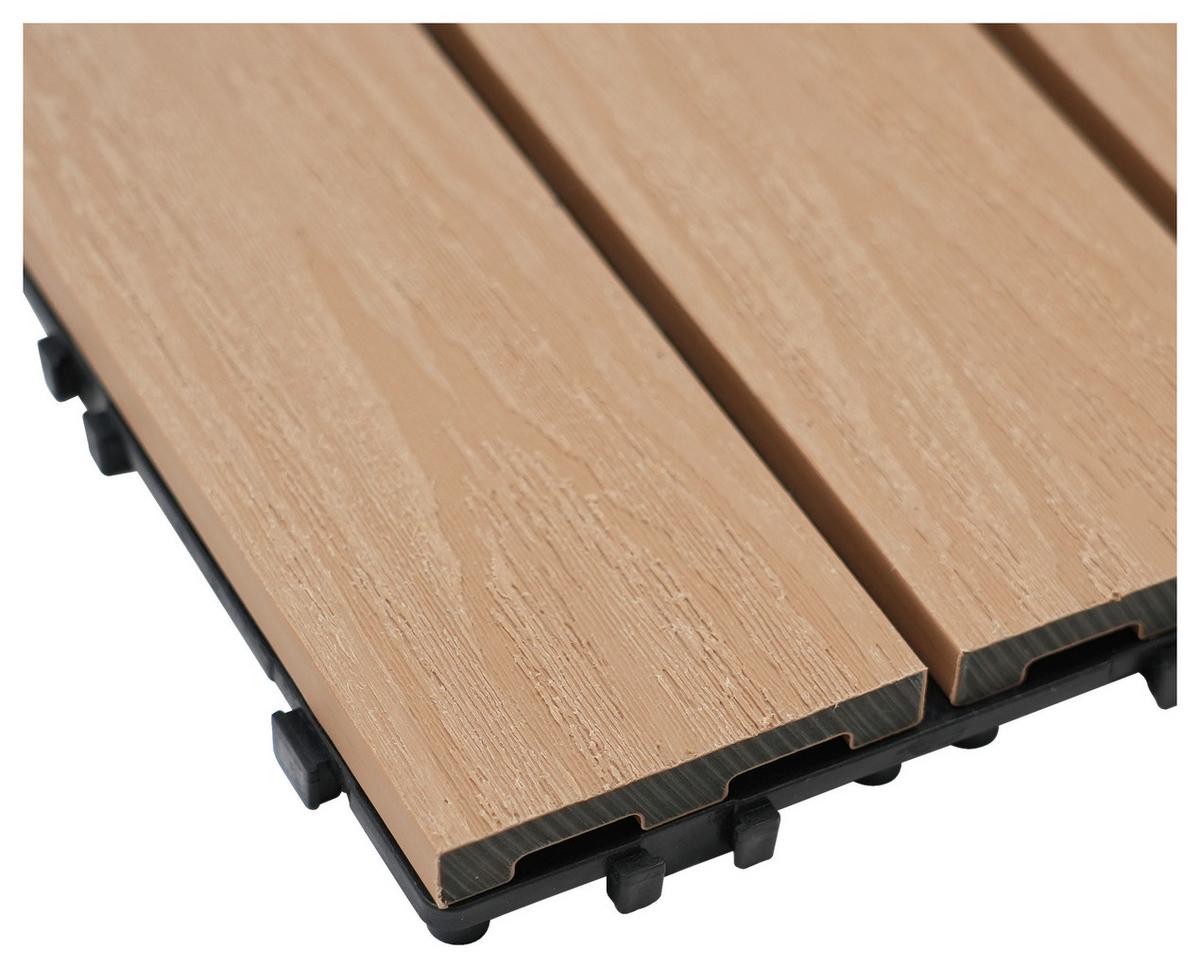 PŁYTKA TARASOWA PREMIUM 11ER SET - kolor klonowy, Konventionell, materiał drewnopochodny (30/30/2,1cm) - Ambia Garden