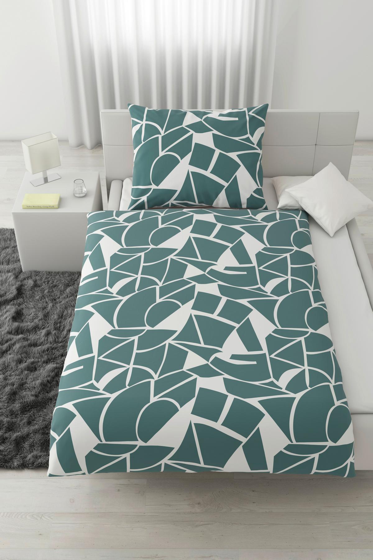 Posteljina Axel 140x200/60x80 Cm - bijela/plava, Moderno, tekstil (140/200cm) - Mömax