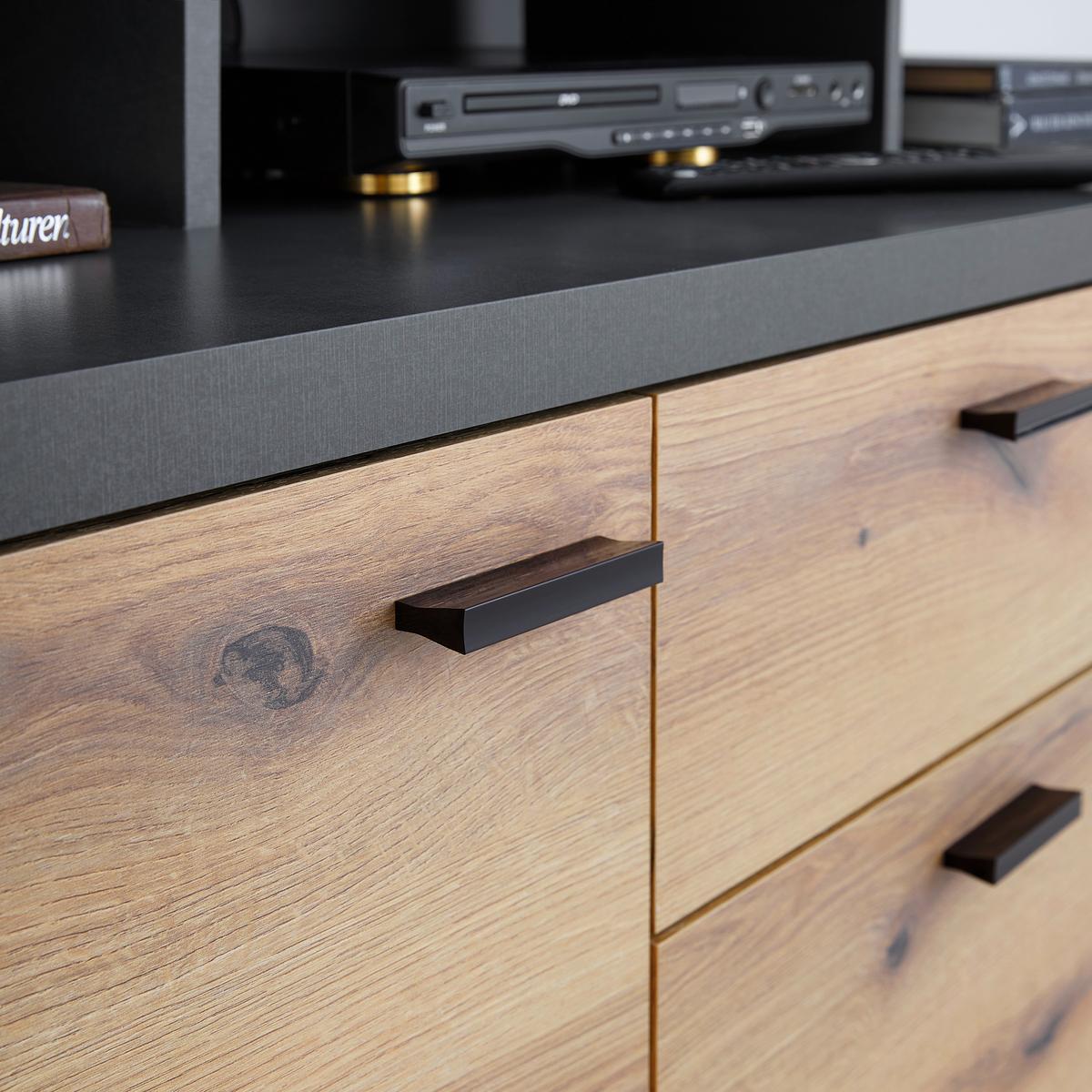 TV-Element Cadix Anthrazit/Eichefarben - Eichefarben/Anthrazit, KONVENTIONELL, Holzwerkstoff/Kunststoff (150/66/47cm) - Mömax