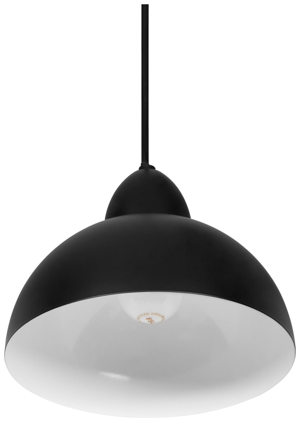 Hängeleuchte Michael Schwarz/Weiss max. 25 Watt - Weiss/Schwarz, Modern, Kunststoff/Metall (20/100cm) - Mömax