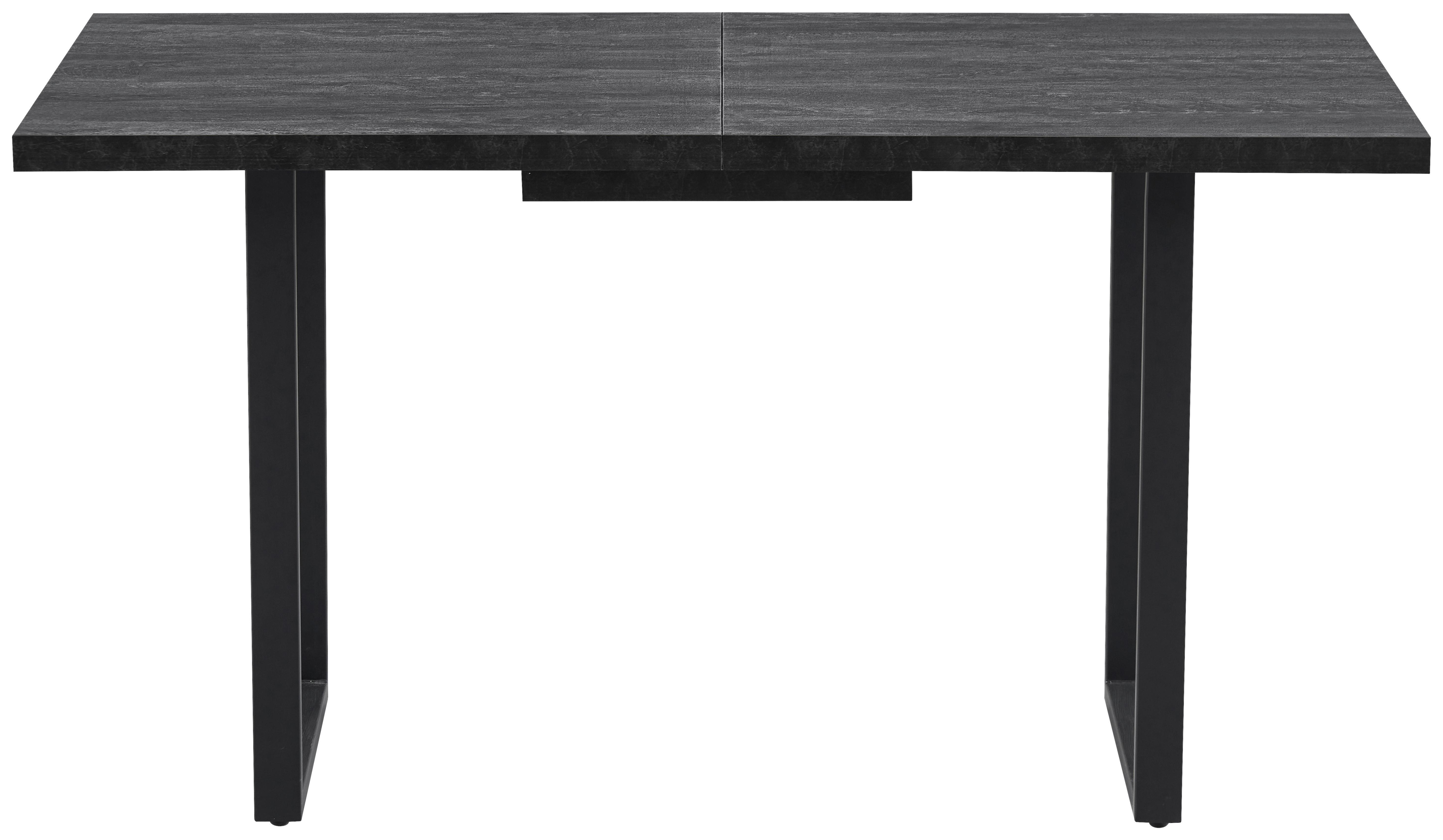UTDRAGBART BORD NILS 2 -TOP- - mörkgrå/svart, Design, metall/trämaterial (140-180/85/76cm) - Mömax