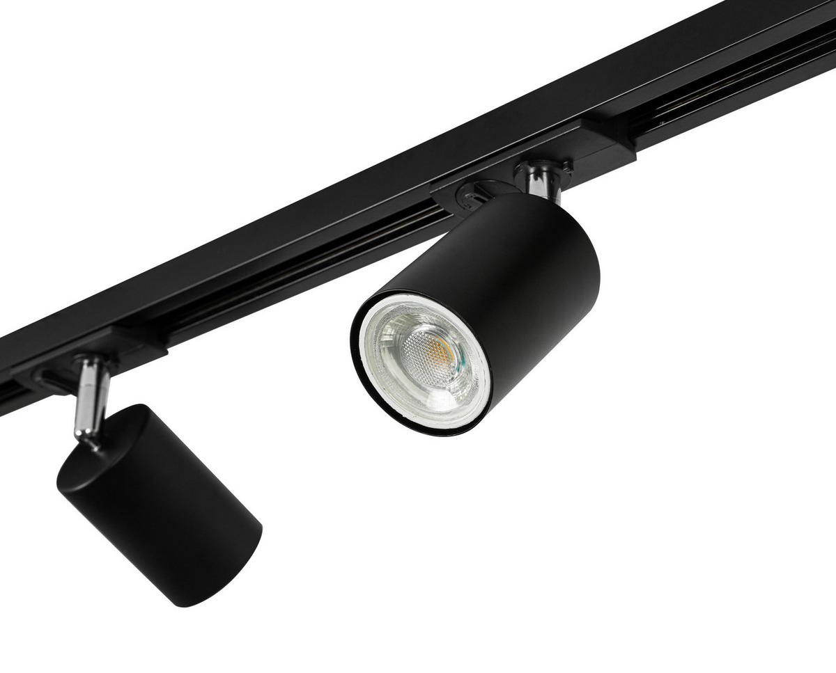 SYSTEM SZYNOWY BINE - czarny/kolor chromowy, Trend, tworzywo sztuczne/metal (110/104/14cm) - Novel