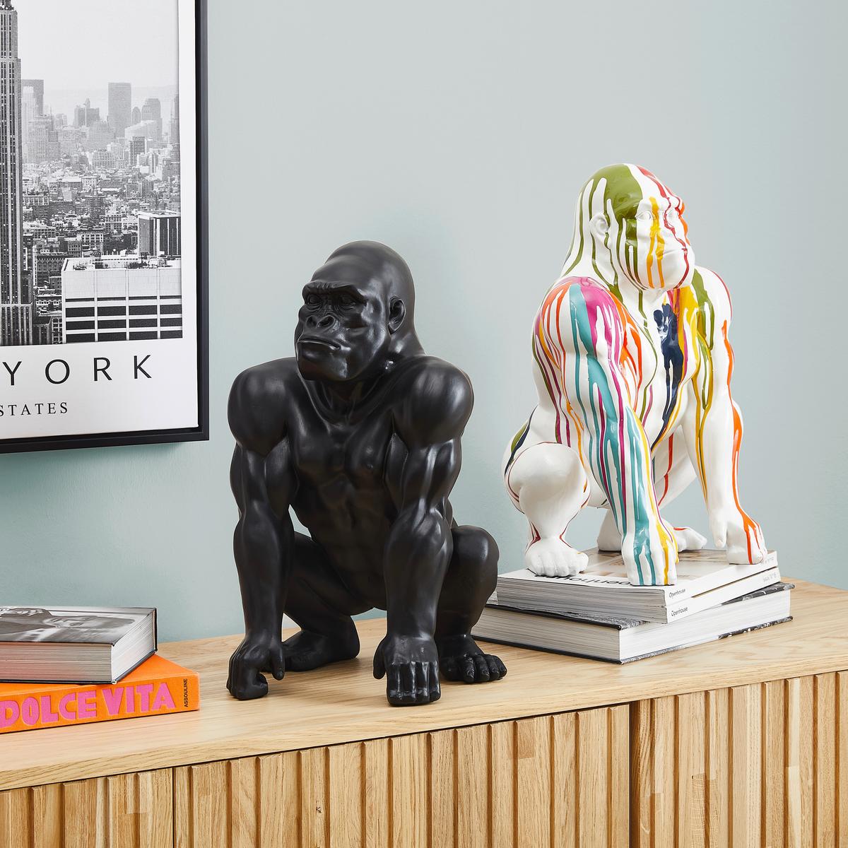 ZWIERZĘ DEKORACYJNE GORILLA - czarny, Lifestyle, tworzywo sztuczne (29,5/45/28cm) - Ambia Home