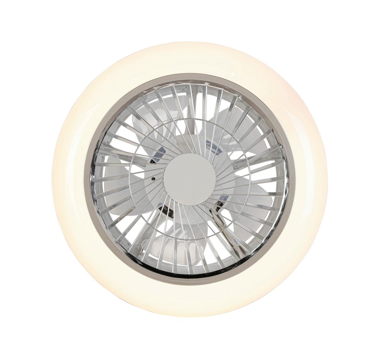 WENTYLATOR SUFITOWY ANGELA - biały/przezroczysty, Trend, tworzywo sztuczne (45/16cm) - Novel