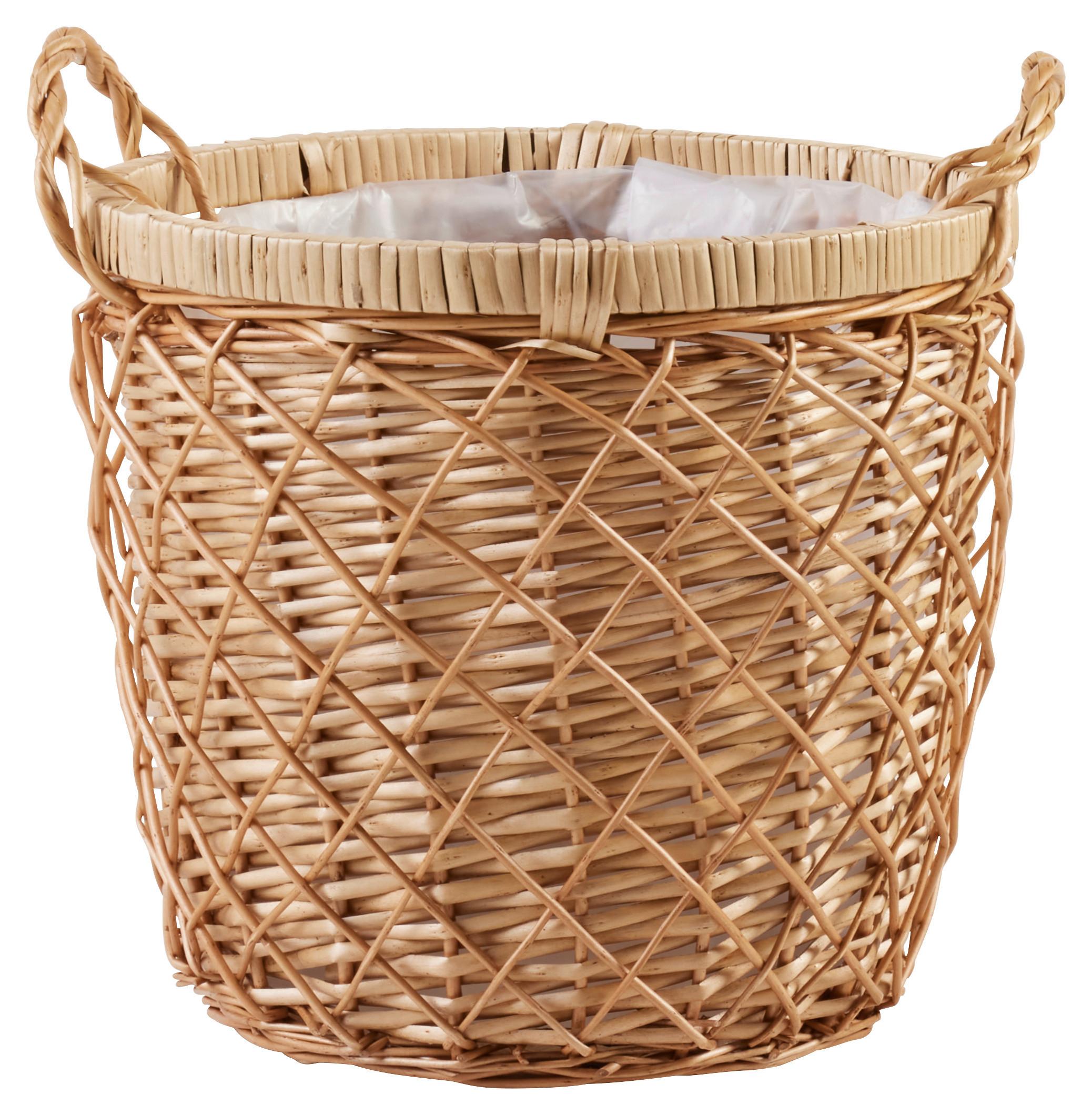 Kosár Warema - natúr színű/áttetsző, Natur, műanyag/természetes anyagok (30/30/30cm) - Modern Living