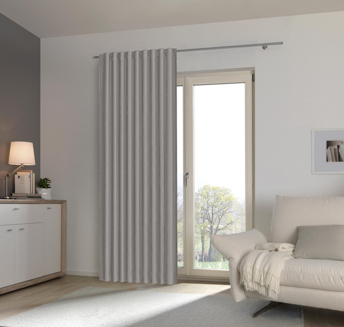 ZASŁONA GOTOWA SURA - szary, Basics, tkanina (140/245cm) - Esposa