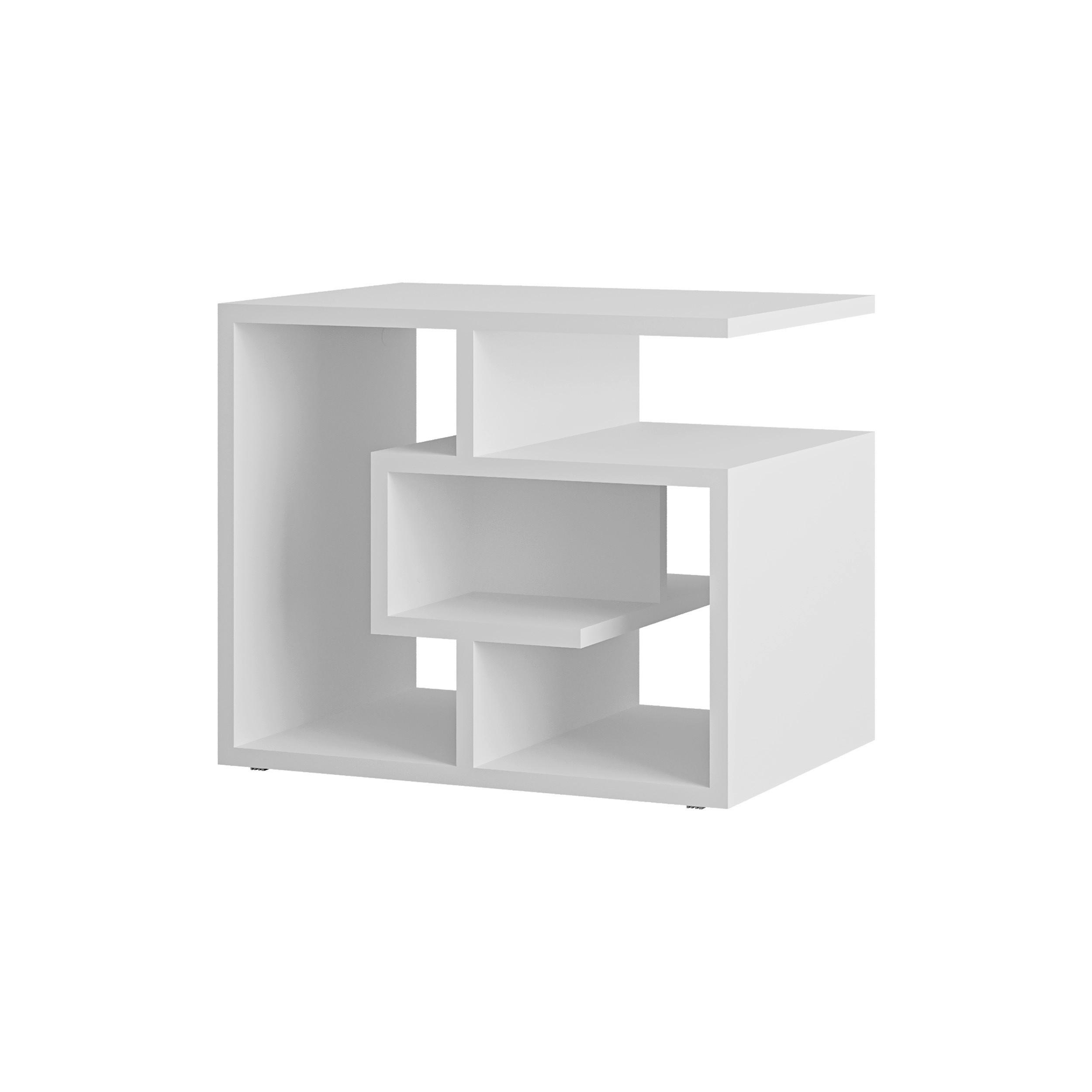 Couchtisch Labirent ca. 54x45x40 cm Weiß - Weiß, Design, Holzwerkstoff (54/45/40cm) - Livetastic