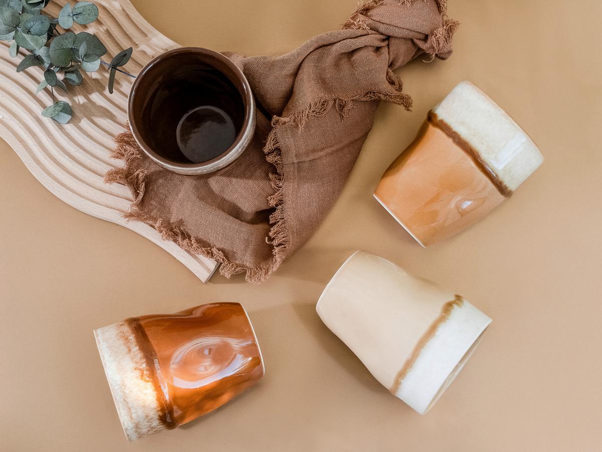 Set Skodelic Squeezy Mocha, 4-Delni - krem barve/umazano rjava, Basics, keramika (11/8cm) - Creatable