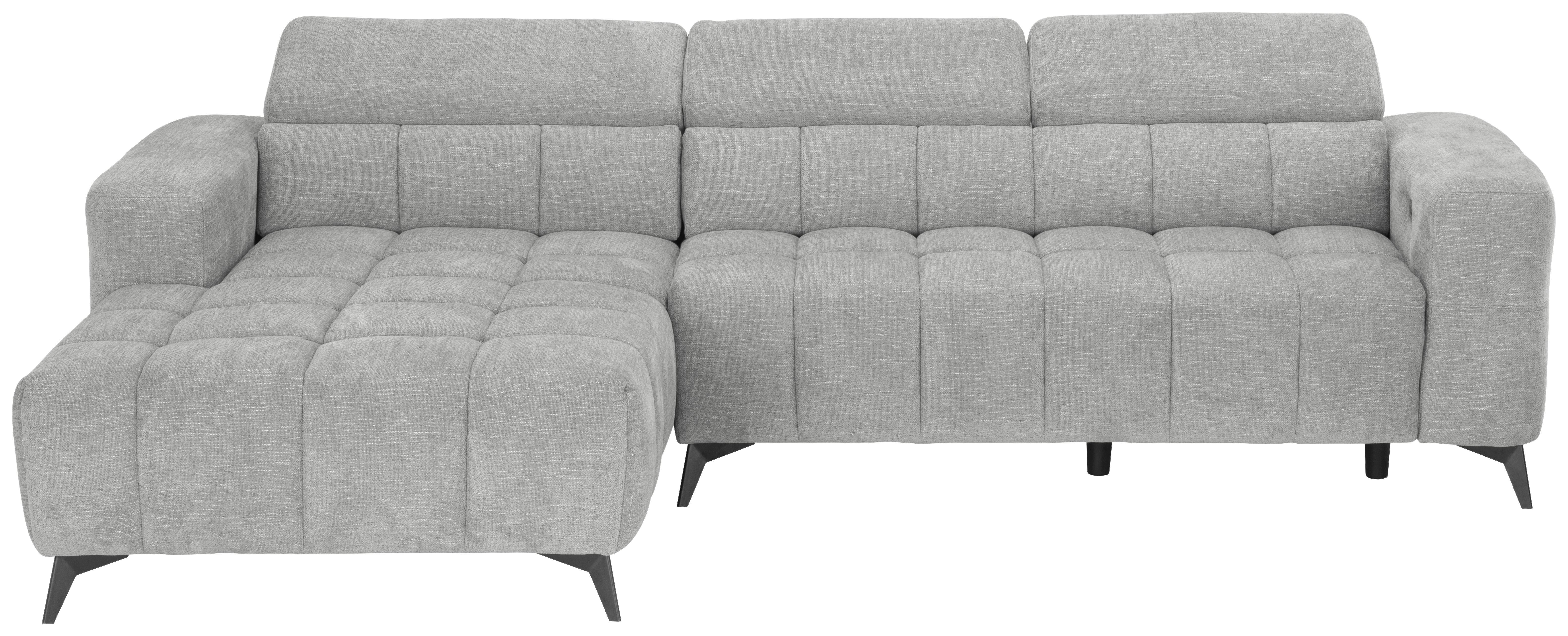 Wohnlandschaft Melbourne Grau - Schwarz/Grau, MODERN, Holz/Textil (182/75-103/285cm) - Based