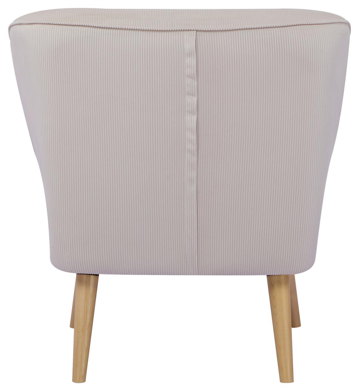 FOTEL CORDY - beżowy/kolor naturalny, Design, tkanina/drewno (75/82/80cm) - Livetastic