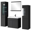 Badezimmer-Set Narobi 5-tlg. mit LED ca. 120 cm Schwarz - Schwarz/Weiß, Trend, Glas/Keramik (120,4cm) - P & B