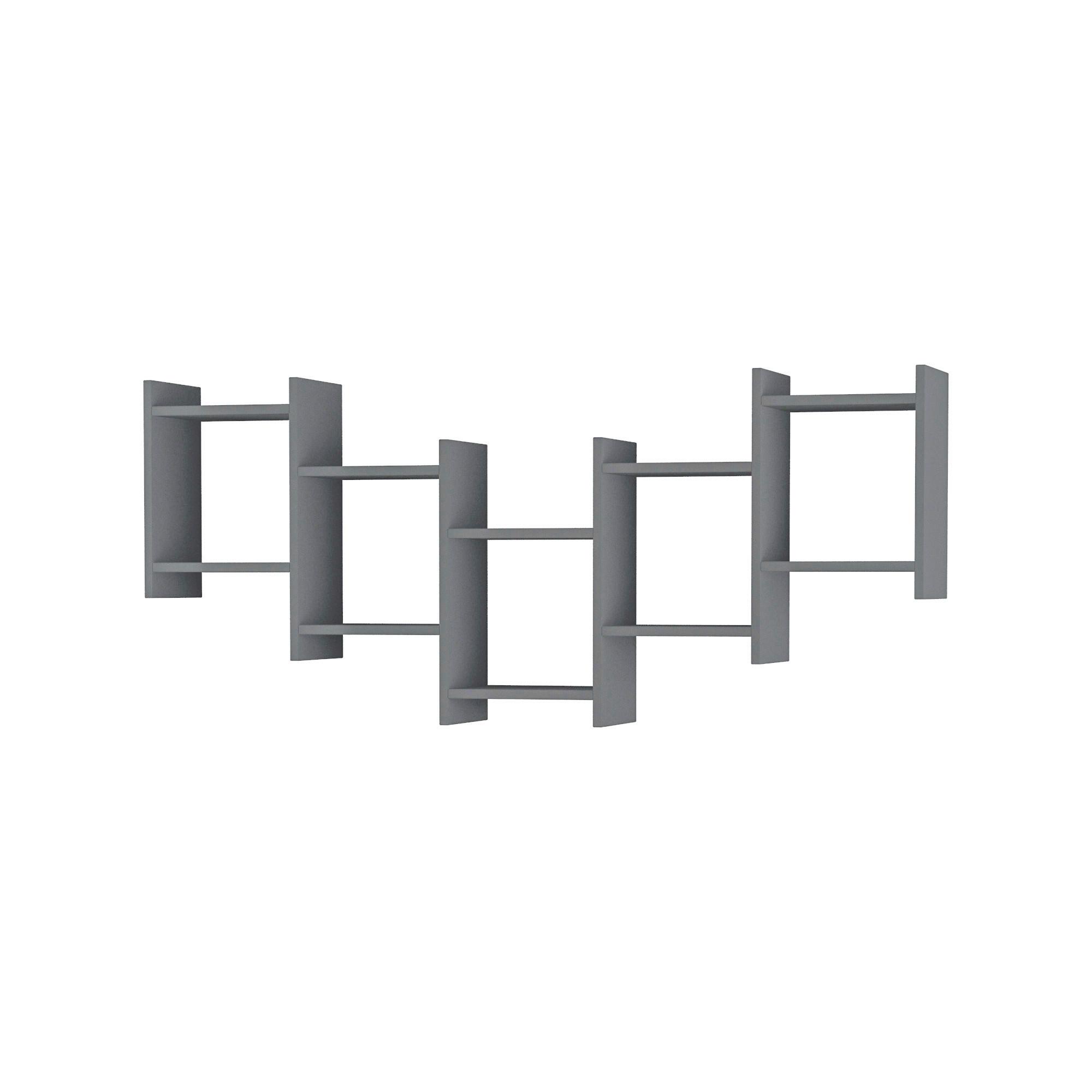 Stenski Regal Bat, Antracit - antracit, Design, leseni material (151/64/20cm) - Livetastic