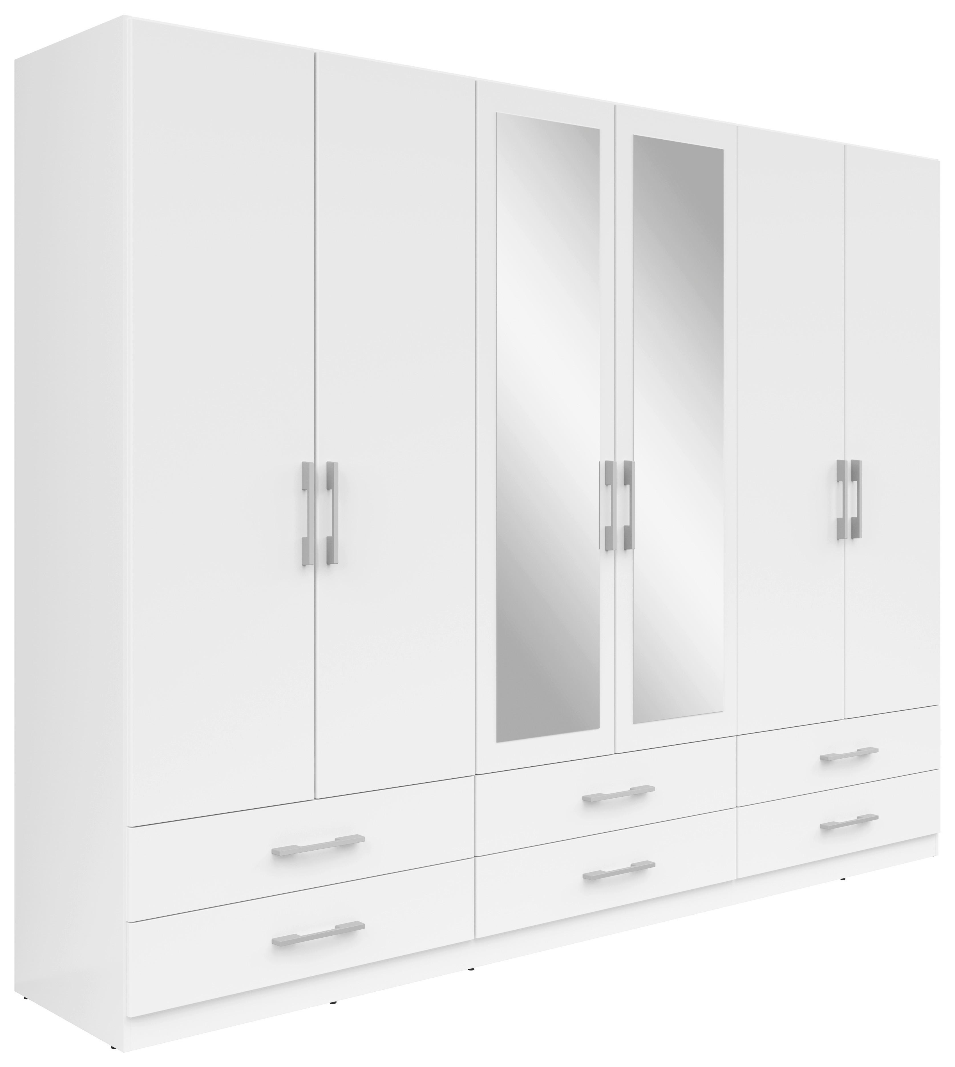 Șifonier HERFORD - alb, Modern, sticlă/material pe bază de lemn (270/210/54cm)