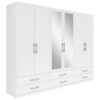 Șifonier HERFORD - alb, Modern, sticlă/material pe bază de lemn (270/210/54cm)