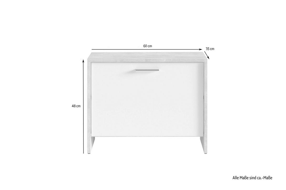 Garderobenbank Ben Alteiche/Anthrazit - Alteiche/Anthrazit, MODERN, Holzwerkstoff/Kunststoff (60/48/35cm) - MID.YOU