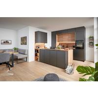 Einbauküche in Anhtrazit/Eichefarben - Eichefarben/Anthrazit, MODERN, Holzwerkstoff (307/256cm) - Nobilia