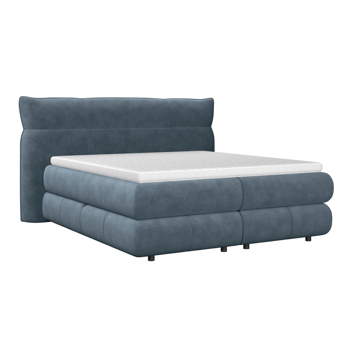Boxspring Krevet Carmelo - zelena/crna, Trendi, tekstil/plastika (160/200cm) - Premium Living