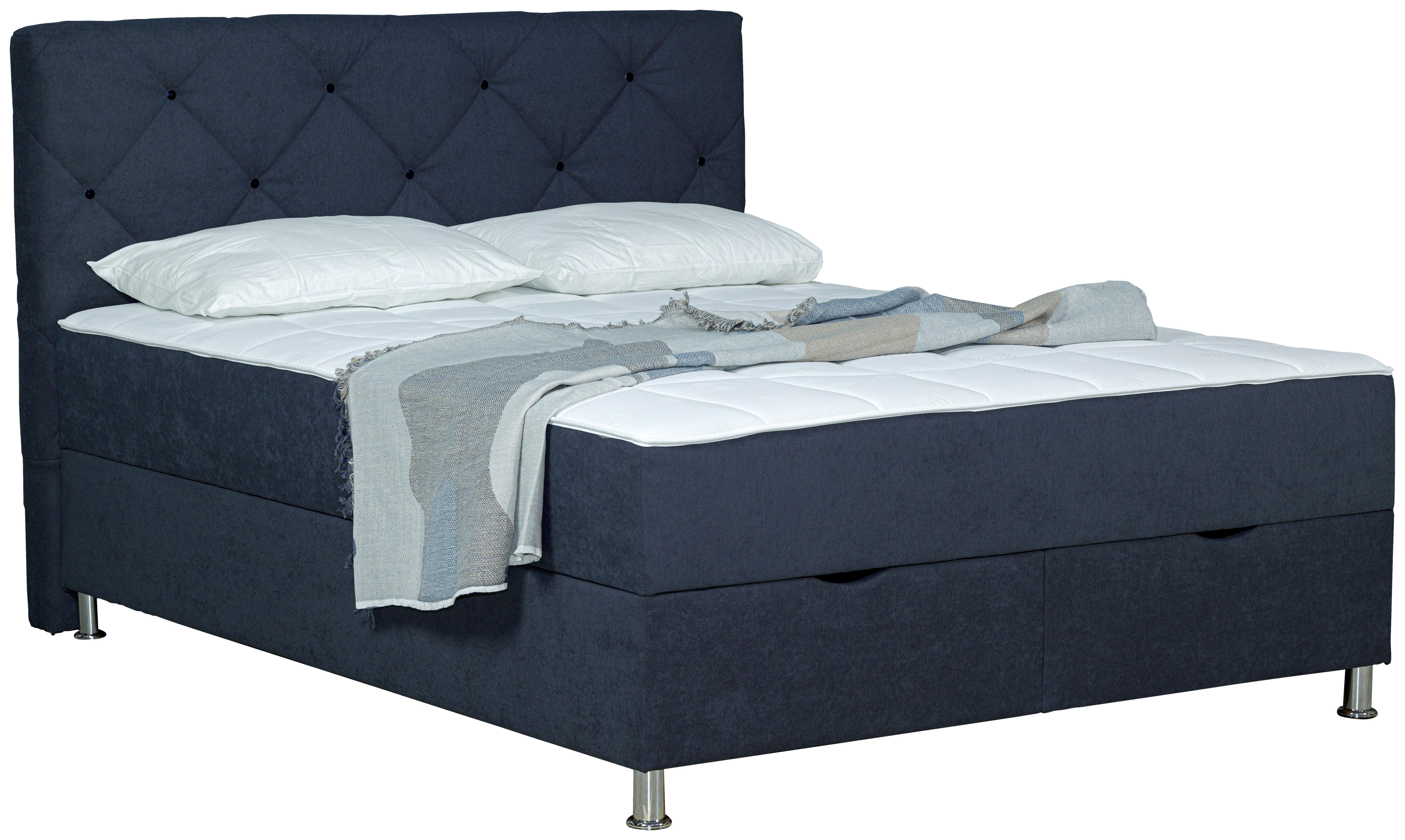 Postelja Z Vzmetnico Black Diamant, 180x200, Antracit - barve kroma/antracit, Design, umetna masa/tekstil (180/200cm) - Modern Living