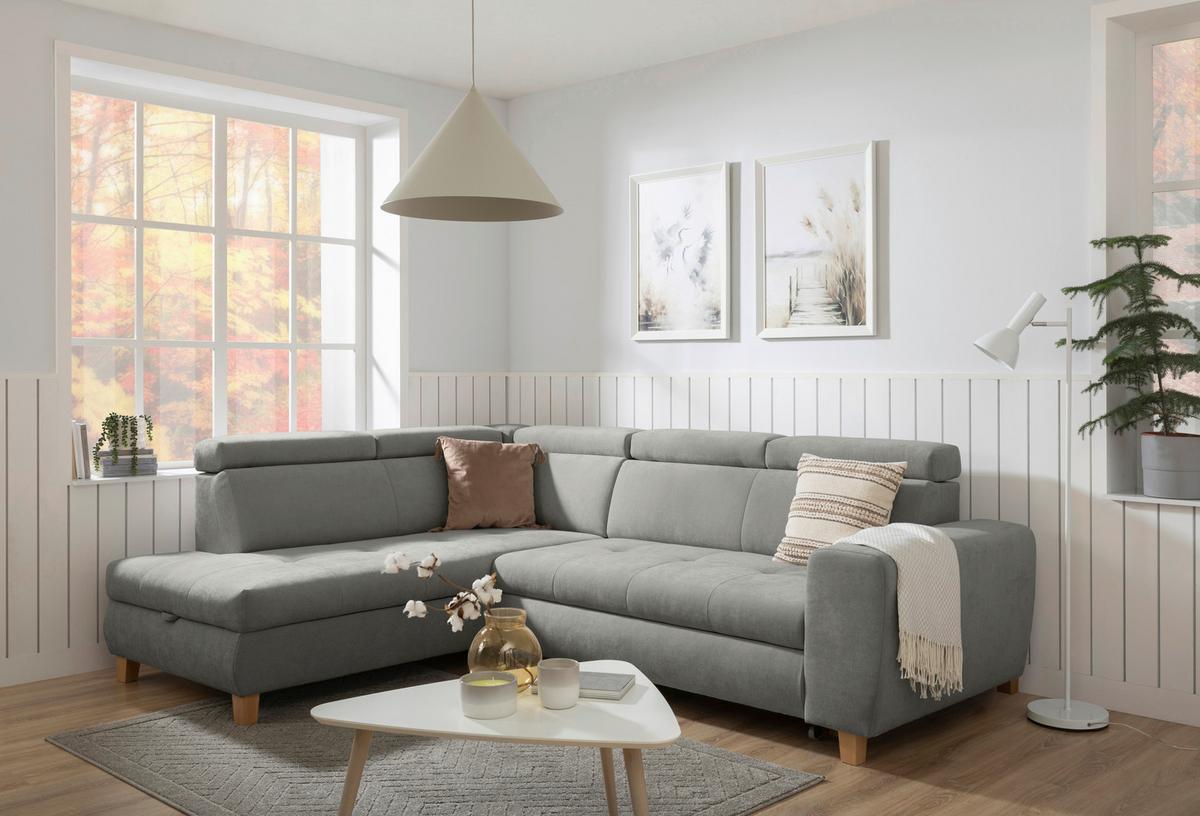 Kutna Garnitura Lugo - siva, Moderno, drvo/metal (205/98/266cm) - Modern Living