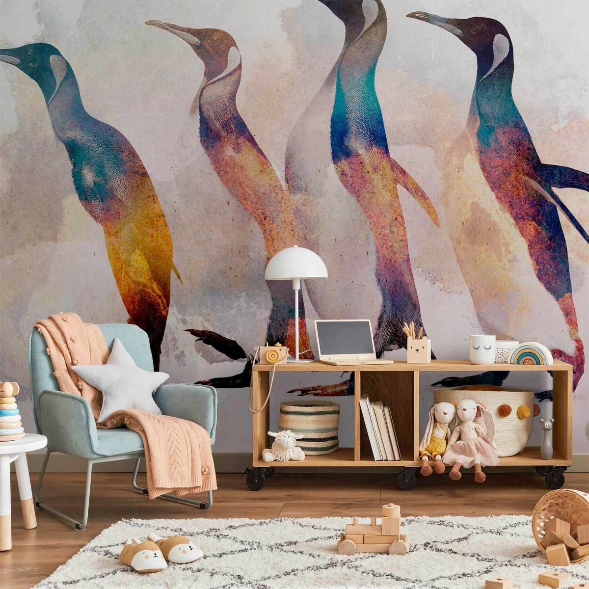 Fototapeta Penguin Wandering, 150x105cm - večbarvno, Trendi, tekstil (150/105cm) - artgeist