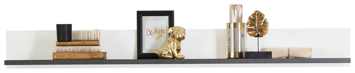 Stenska Polica Alassio - bela/barve grafita, Moderno, leseni material (156,3/17,5/21,6cm) - Premium Living