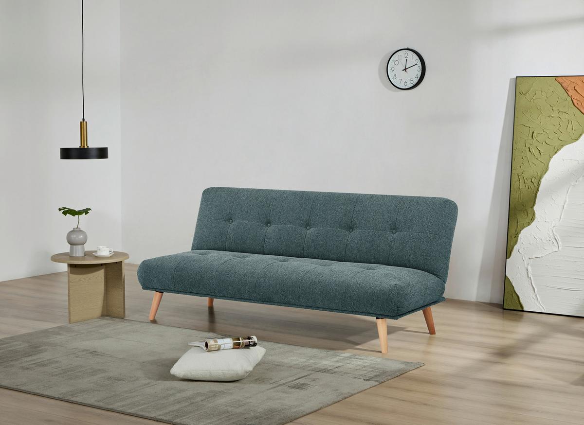 Fotelja Urbino - prirodne boje/plava, Moderno, drvo/tekstil (188/84/87cm) - Mömax