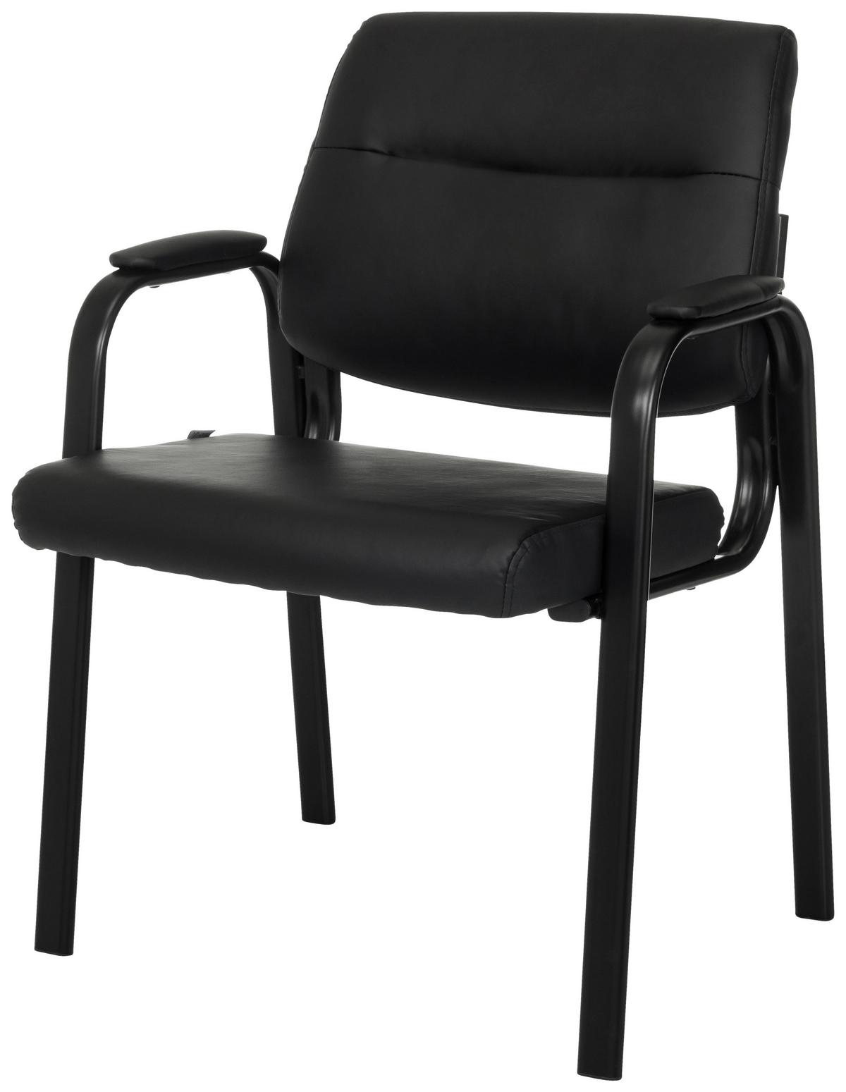 Konferenčni Stol Advie V Pu, Črna - črna, Moderno, kovina/usnje (60/85/64cm) - MID.YOU
