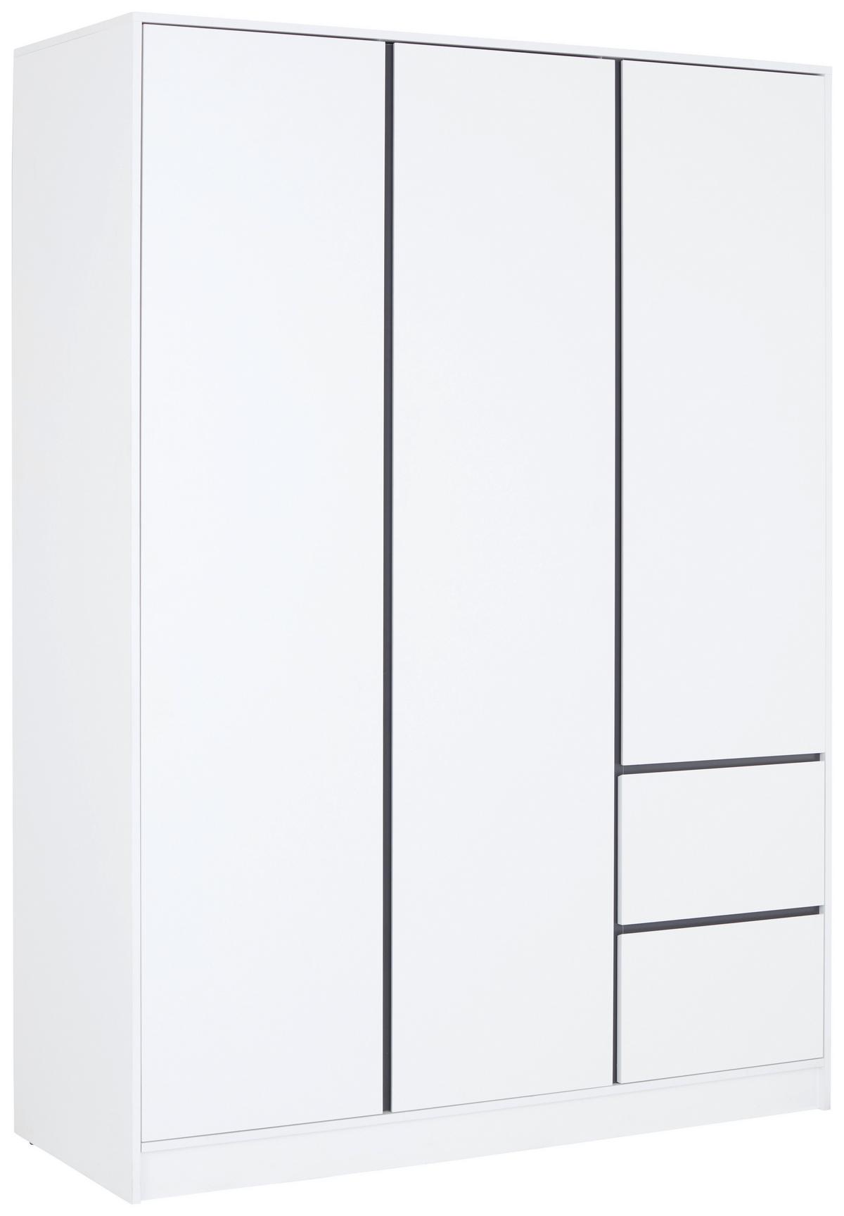 Omara Za Oblačila Basit, Bela - bela, Konvencionalno, leseni material (146,8/205,5/56,6cm)